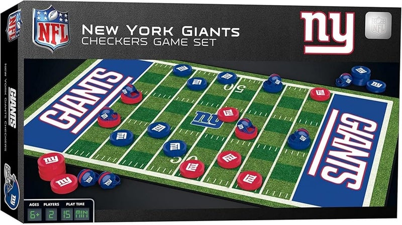 Master Pieces - NFL Checkers, Officially Licensed New York Giants Football Board Game for 2 Players, Family Fun for Kids & Adults - Image 1