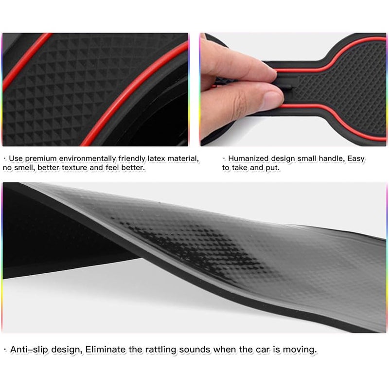 SKTU Door Slot Mat for 2021 2022 Trailblazer Non-Slip Interior Door Groove Gate Pad Fit Door Compartment Cup Center Console Liners Car Accessory Decoration (Red) - Image 4