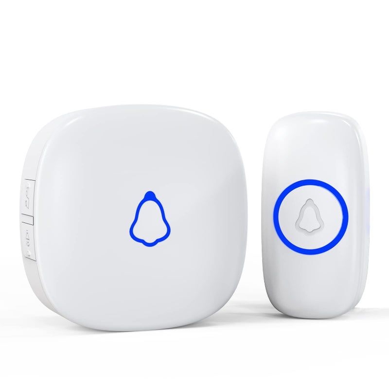 SECRUI Wireless Doorbell Easy installation Waterproof Adjustable Volume 58 Chimes Colorful LED 1000Ft Range M520F55 White