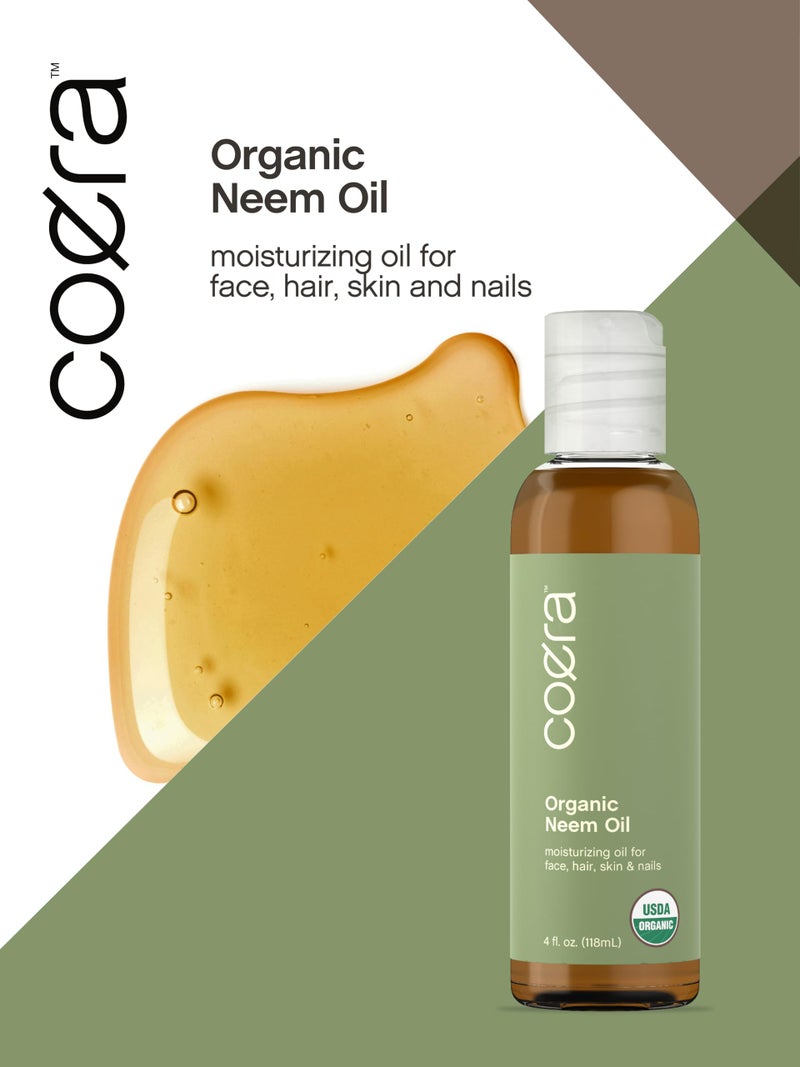 Coera Neem Oil for Skin Hair & Nails | 4 fl oz | Certified Organic | Free of Parabens, SLS, & Fragrances - Image 4