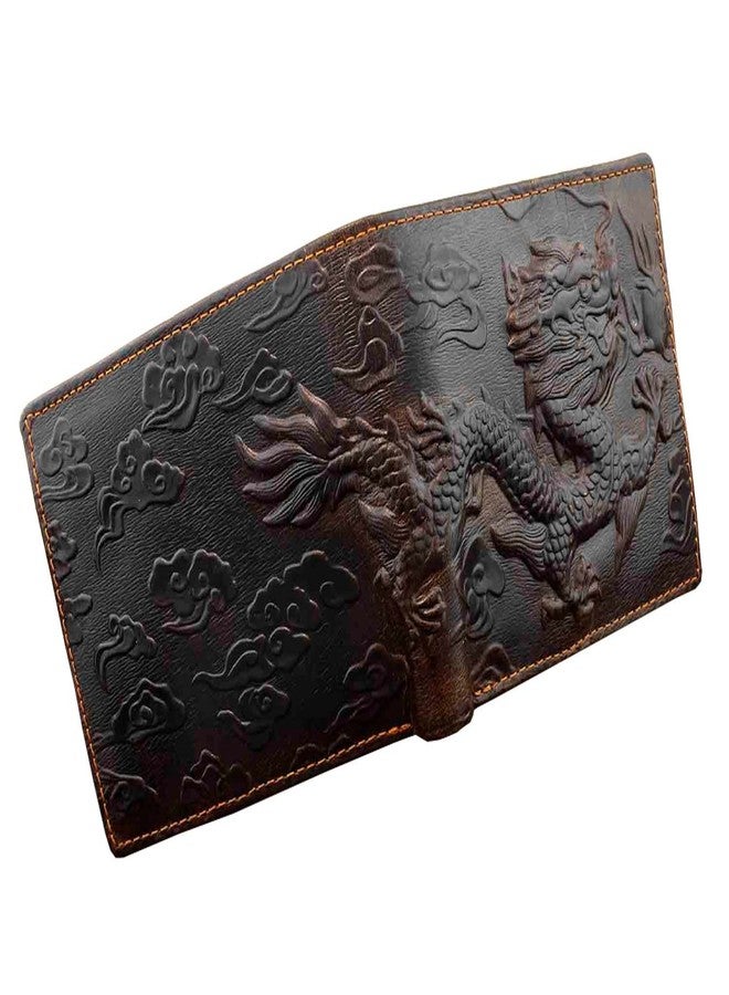 vogueteen Vintage Dragon Genuine Leather Bifold slim Card Holder Money Clip Wallet Purse - Image 5