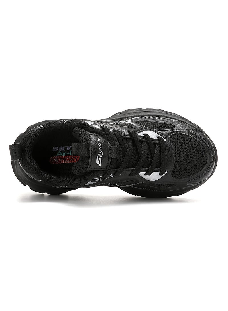 سكاي فيو أحذية سكاي فيو للأولاد والبنات أحذية تنس الجري برباط للجنسين للأطفال أحذية رياضية خفيفة الوزن قابلة للتنفس أحذية مشي عصرية غير لامعة للأطفال - Image 5