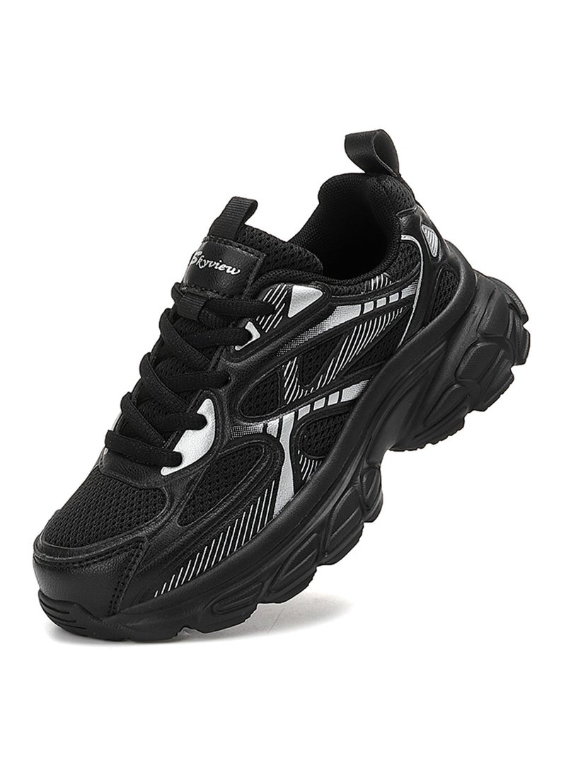 سكاي فيو أحذية سكاي فيو للأولاد والبنات أحذية تنس الجري برباط للجنسين للأطفال أحذية رياضية خفيفة الوزن قابلة للتنفس أحذية مشي عصرية غير لامعة للأطفال - Image 2