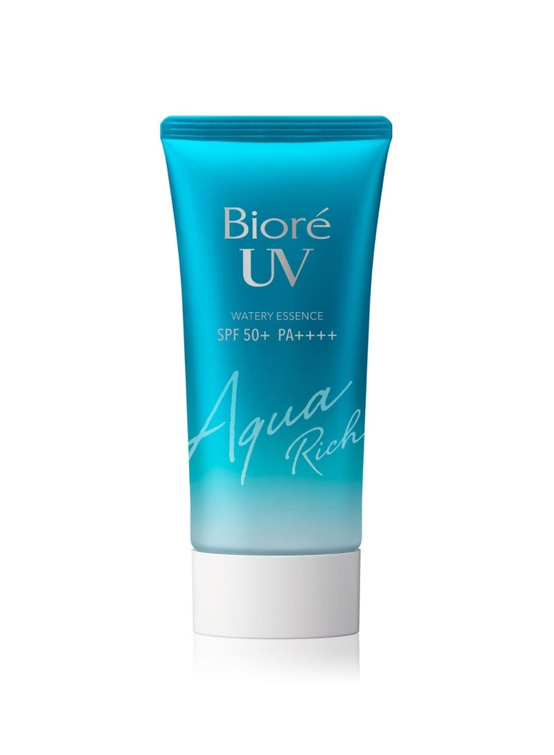 بيوريه كاو بيور اليابان واقي من الشمس أكوا ووتر ريتش ووتر إيسنس من كاو بيور اليابان واقي من الشمس لجميع أنواع البشرة أزرق Spf50+ باسيف 50+ ++++ | 70 جم - Image 1
