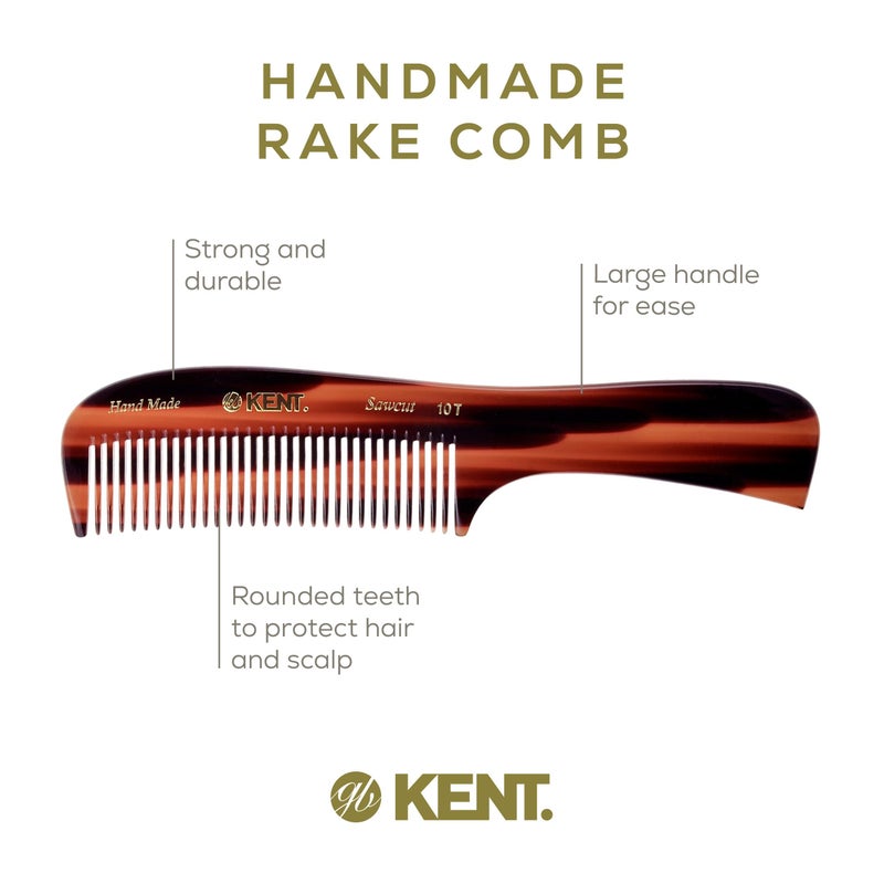 Kent 10T Large Detangler Comb, Handmade Wide Tooth Comb for Curly Hair, Detangling Combs For Wet and Dry Hair, Combs for Thick Hair, Saw-Cut and Hand Polished Made in England - Image 4