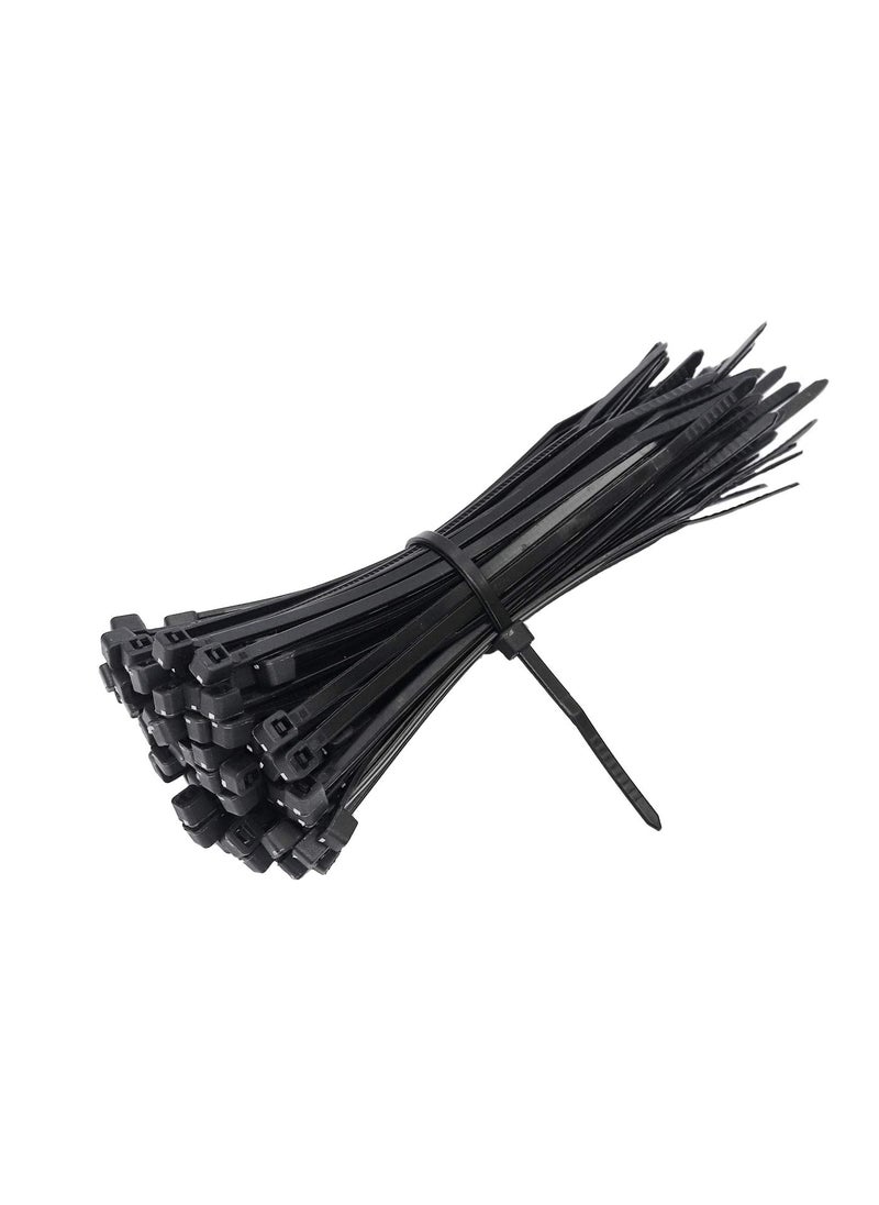 Electronicspices Black Cable Zip Ties66 Nylon Self Locking Wire Ties Industrial grade 25X150mm 100 Pieces  - Image 1