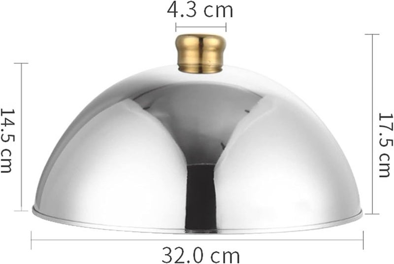 Universal Lid Stainless Steel Universal Lid Dome Food Meal Cover Steak Cover Cheese Melting Serving Dish Food Cover for Home Restaurants Hotels Cooking Lid - Image 2