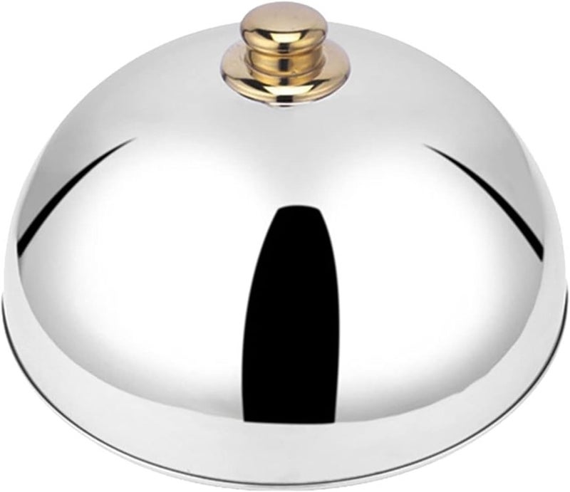 Universal Lid Stainless Steel Universal Lid Dome Food Meal Cover Steak Cover Cheese Melting Serving Dish Food Cover for Home Restaurants Hotels Cooking Lid - Image 1