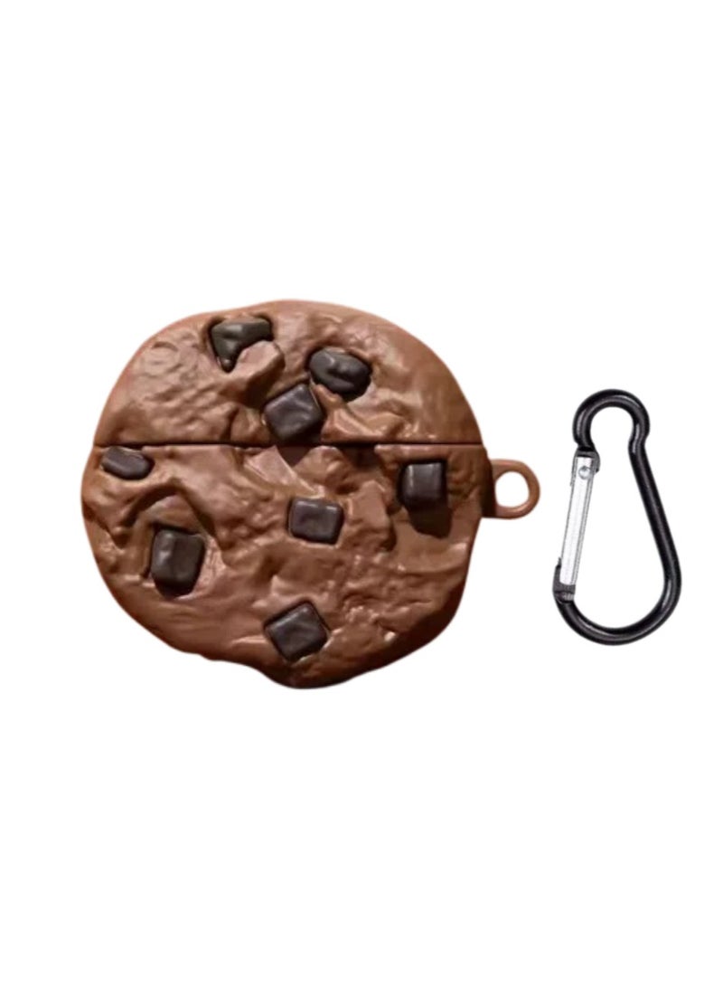 UrbanNest For Airpods Pro/Pro2, Silicon Protective Case with Hook, Cookie, Cute, Funny, Brown, Gift  - Image 1