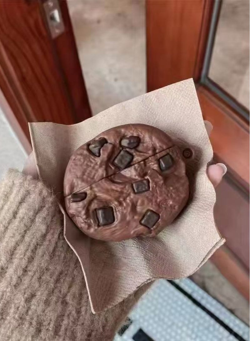 UrbanNest For Airpods Pro/Pro2, Silicon Protective Case with Hook, Cookie, Cute, Funny, Brown, Gift  - Image 3