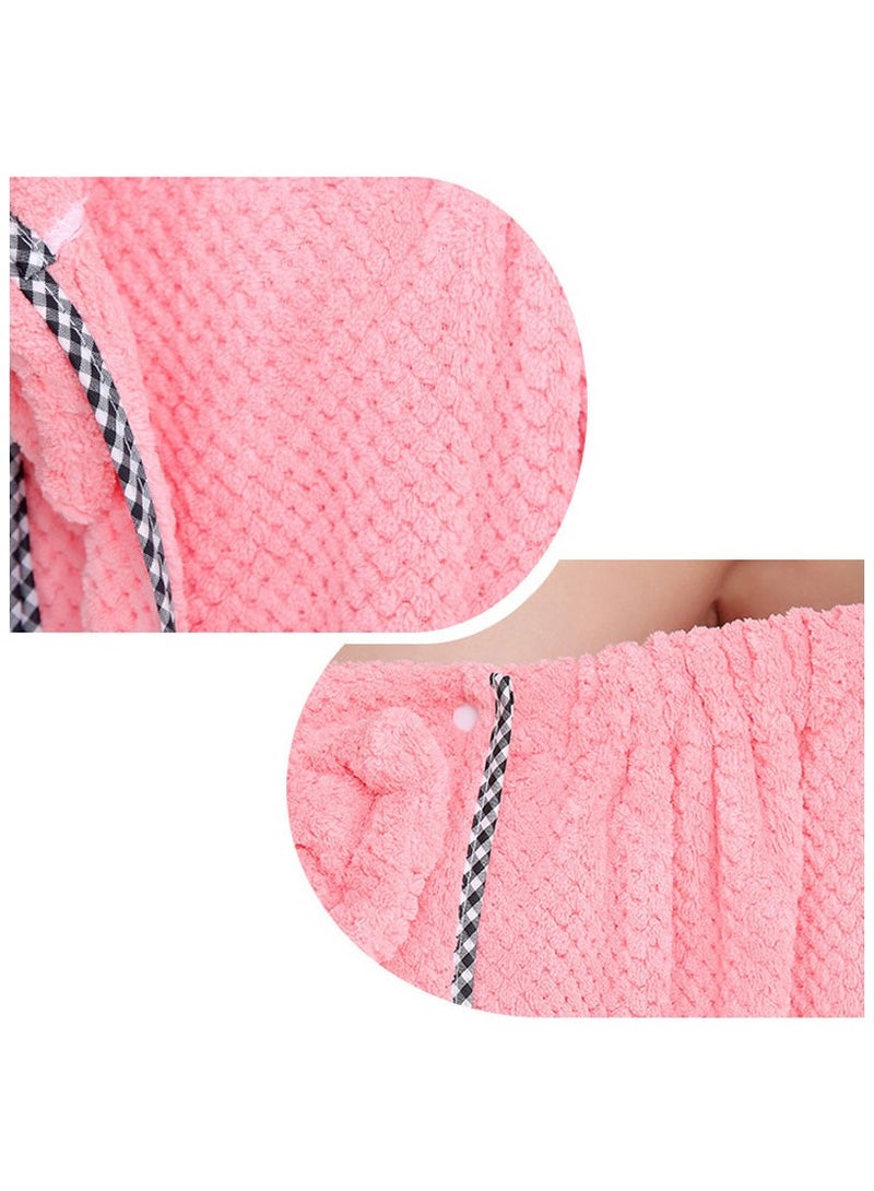 2 PCS Bath Towel Set Hair Towel Women Bath Wrap Adjustable Microfiber Super Absorbent  - Image 3