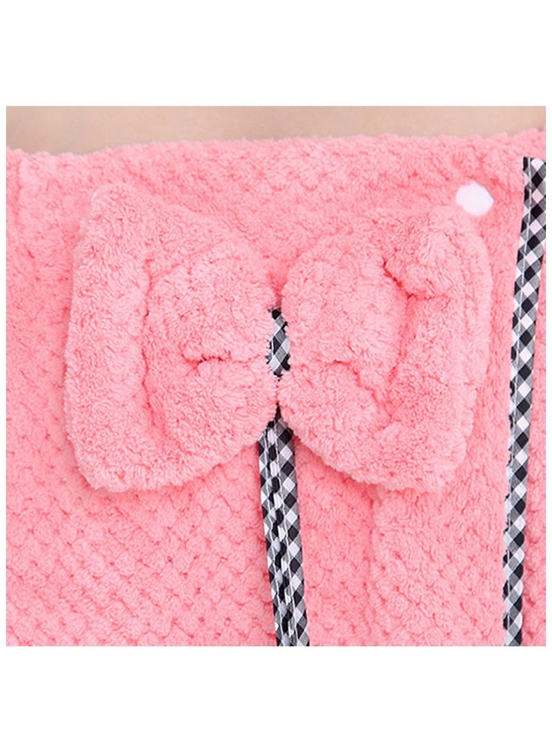 2 PCS Bath Towel Set Hair Towel Women Bath Wrap Adjustable Microfiber Super Absorbent  - Image 4