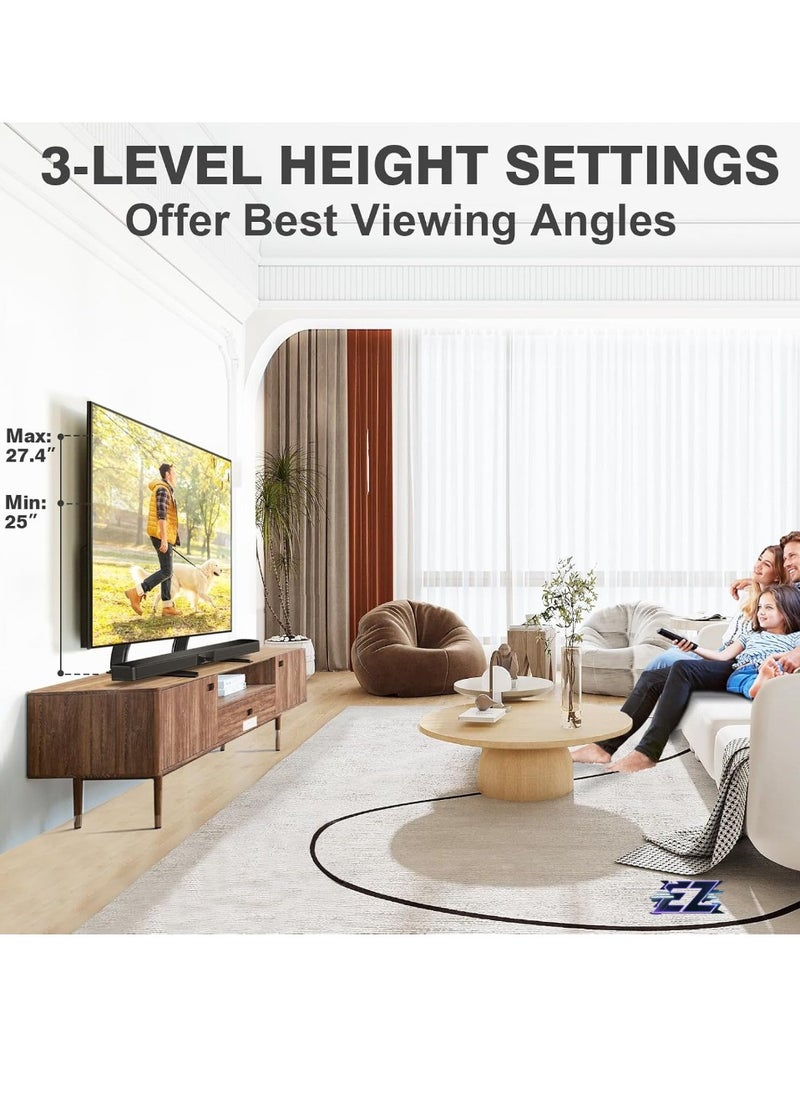 ELTRAZONE - Universal Table Top TV Stand Mount for 27 30 32 37 40 43 47 50 55 60 65 Inch LCD LED Flat/Curved Screen TVs, Height Adjustable TV Legs, Strong TV Base Holds up to 88 lbs, Max VESA 800x500mm - Image 1
