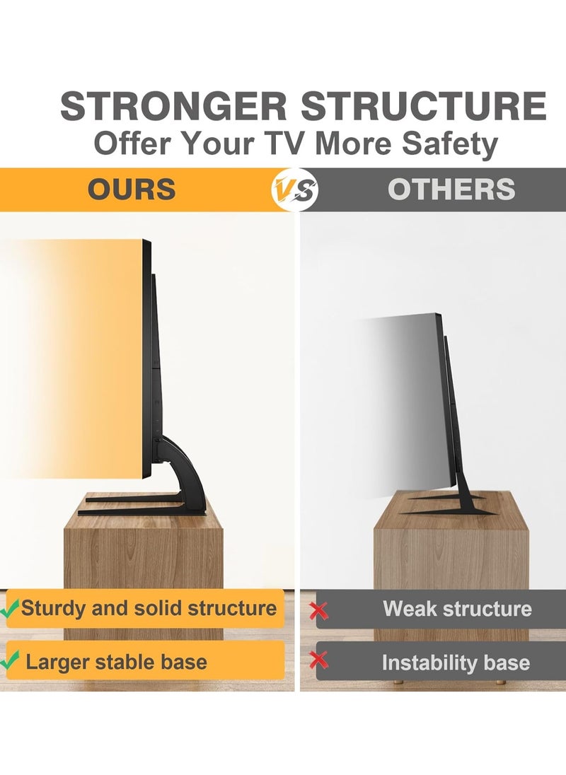 ELTRAZONE - Universal Table Top TV Stand Mount for 27 30 32 37 40 43 47 50 55 60 65 Inch LCD LED Flat/Curved Screen TVs, Height Adjustable TV Legs, Strong TV Base Holds up to 88 lbs, Max VESA 800x500mm - Image 1