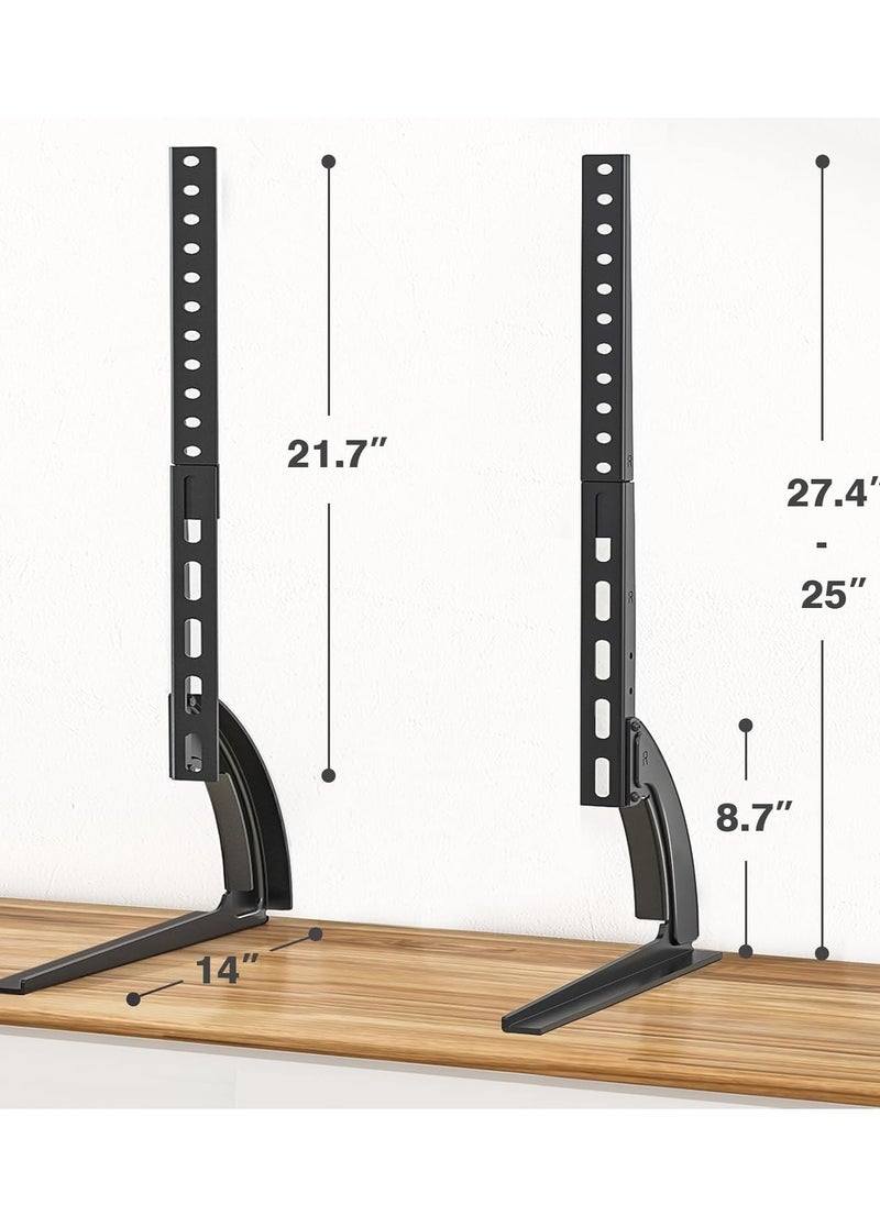 ELTRAZONE - Universal Table Top TV Stand Mount for 27 30 32 37 40 43 47 50 55 60 65 Inch LCD LED Flat/Curved Screen TVs, Height Adjustable TV Legs, Strong TV Base Holds up to 88 lbs, Max VESA 800x500mm - Image 1
