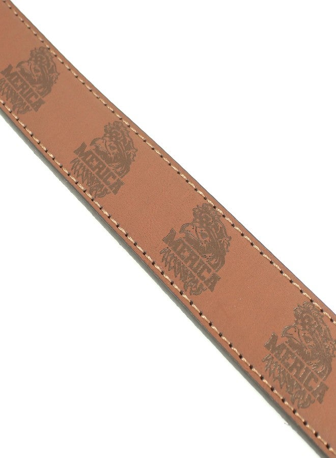 BC Belts Merica Leather Belt Strap Without Buckle 1.5" Wide with Snaps (Brown-M) - Image 4