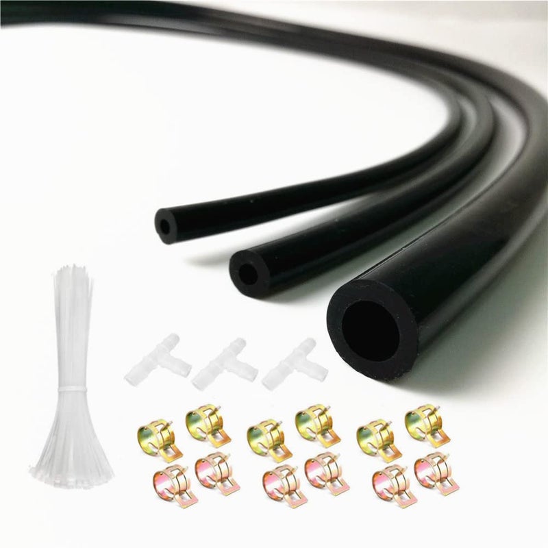 AotoKoop Black Silicone Vacuum Tubing Hose Line Kit for Automotive Engine Turbo, DIY Intake or Radiator Hose High Performance 130 PSI Maximum Pressure (ID 1/8, 5/32, 5/16-Total Length 23FT/7M) - Image 5