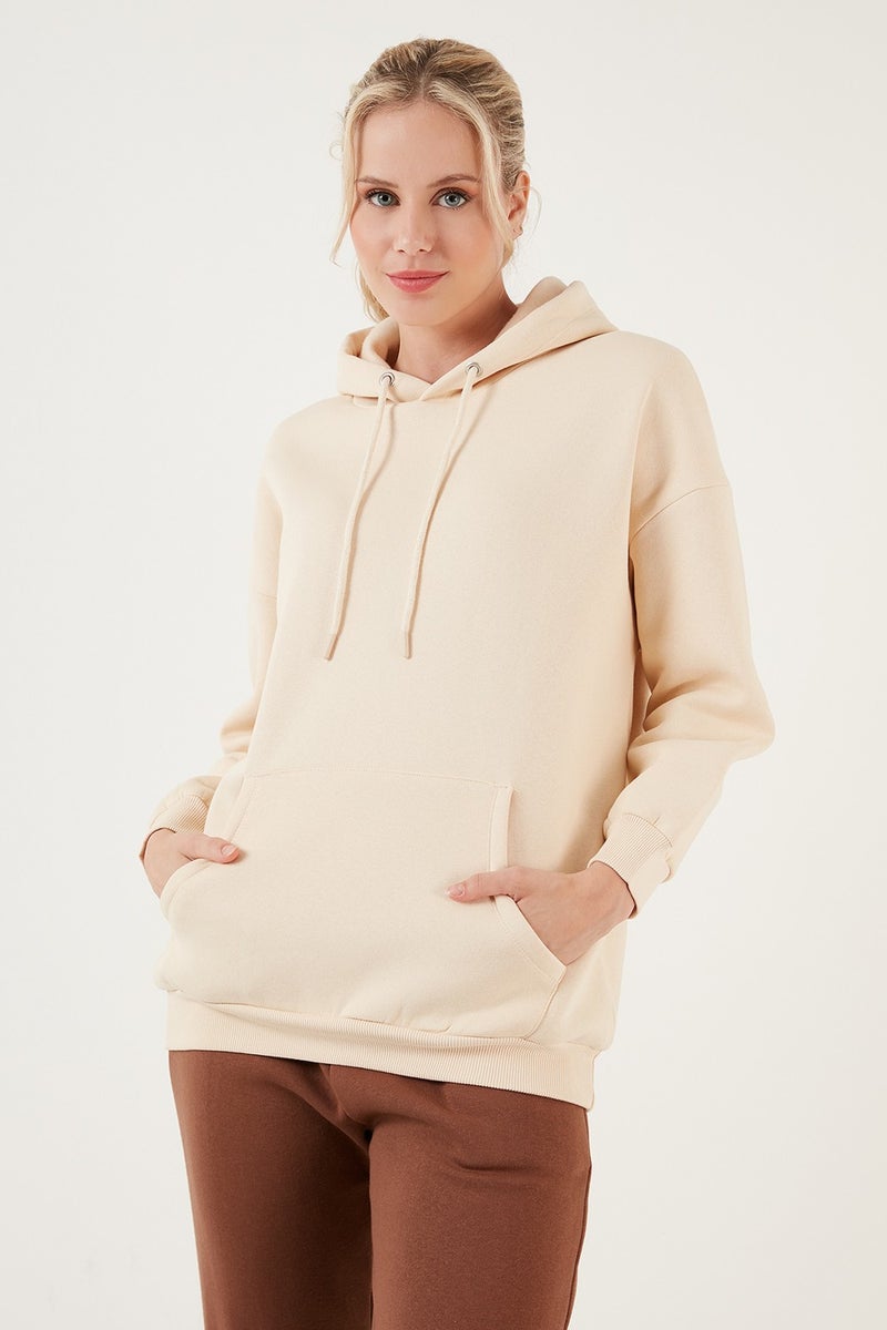 Lela Regular Fit Cotton Hooded Collar Rose Winter Sweat Women's SWEAT 5863854 - Image 2