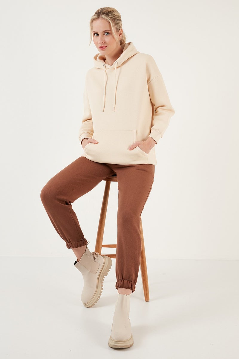 Lela Regular Fit Cotton Hooded Collar Rose Winter Sweat Women's SWEAT 5863854 - Image 1