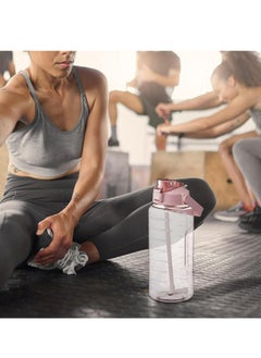 Oasisgalore 2 Liter Leak-Proof Water Bottles, Sports Water Bottle with Straw, Fitness Water Bottle with Time Marking  - Image 4