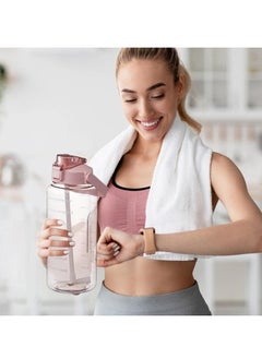 Oasisgalore 2 Liter Leak-Proof Water Bottles, Sports Water Bottle with Straw, Fitness Water Bottle with Time Marking  - Image 3