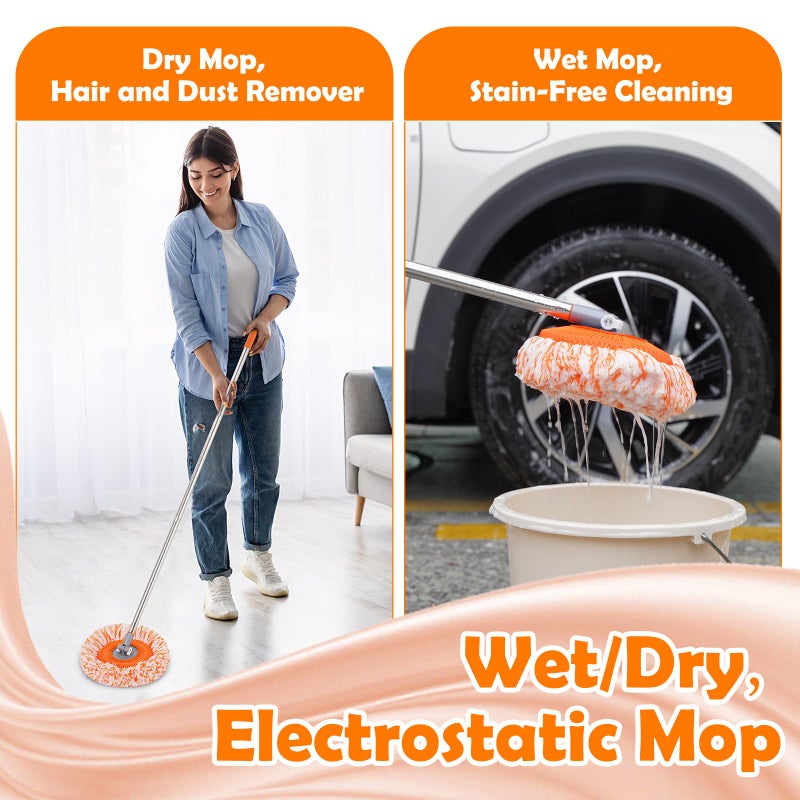Keyloland Wall Mop, Primium 68â€ Wall Cleaner, High-Quality Baseboard Cleaner, Professional-Grade Baseboard Cleaner Tool with Handle, Superior Quality Dust Mop, Efficient Ceiling Fan Cleaner Duster - Image 5