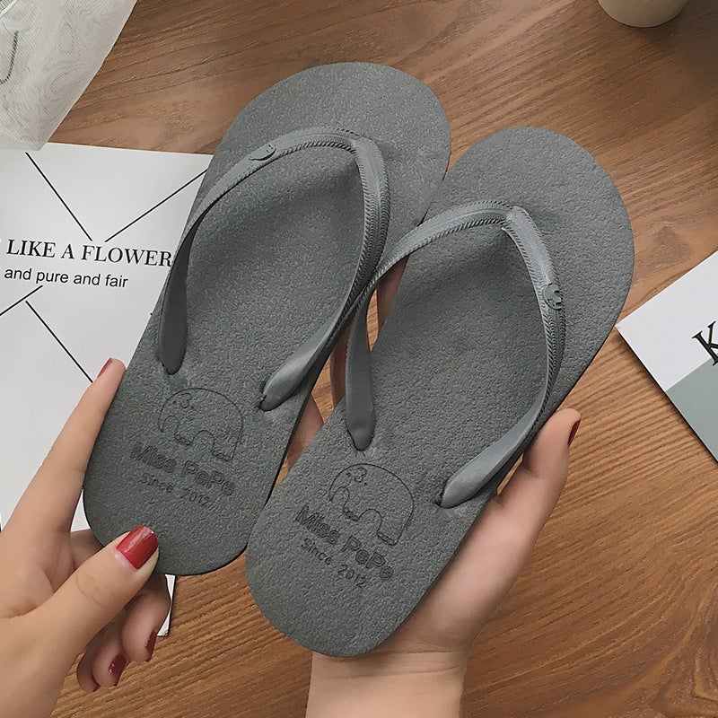 Summer Lightweight Non-Slip Flip-Flops for Women - Simple Solid Color Design