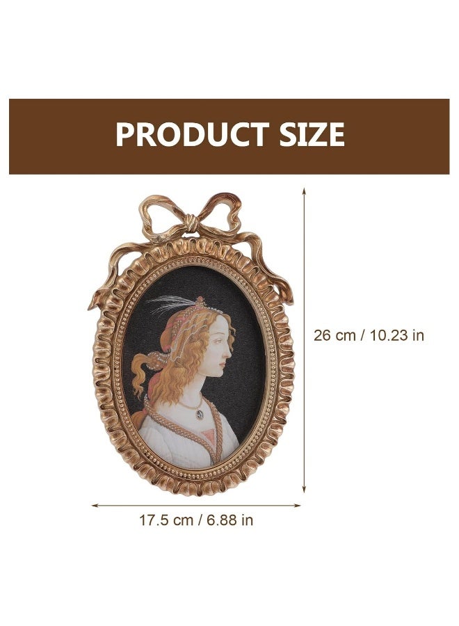 Vintage Embossed Photo Frame Resin Photo Frame Resin Photo Frame Resin Photo Frame Baroque Desktop Photo Frame European Resin Photo Frame Oval Picture Antique Poster - Image 5