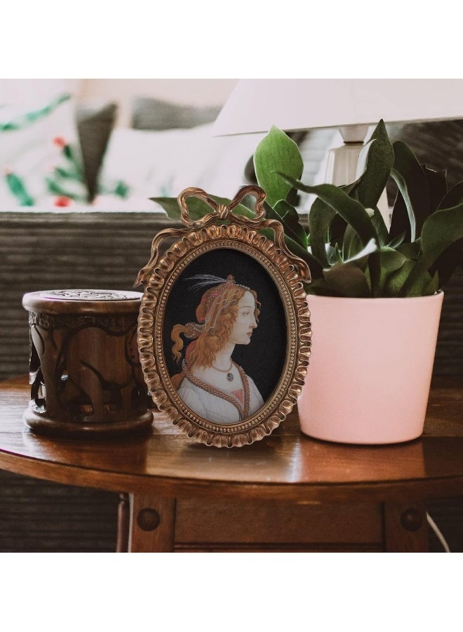 Vintage Embossed Photo Frame Resin Photo Frame Resin Photo Frame Resin Photo Frame Baroque Desktop Photo Frame European Resin Photo Frame Oval Picture Antique Poster - Image 4