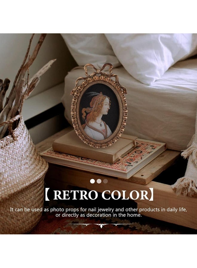 Vintage Embossed Photo Frame Resin Photo Frame Resin Photo Frame Resin Photo Frame Baroque Desktop Photo Frame European Resin Photo Frame Oval Picture Antique Poster - Image 3