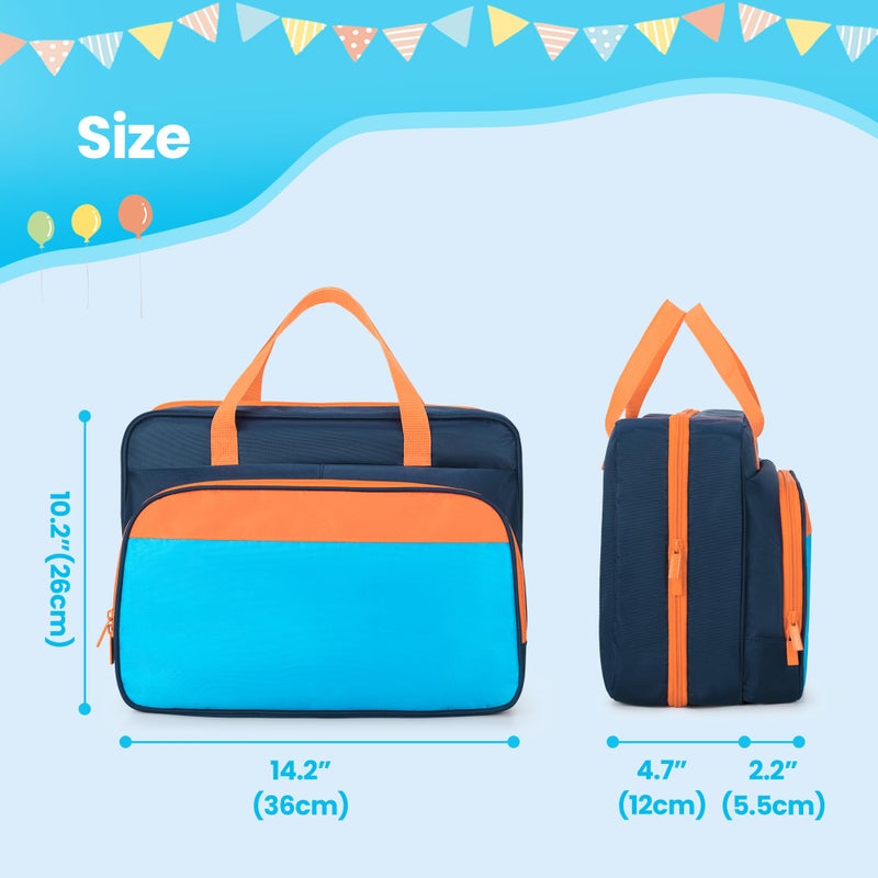 CURMIO Monster Trucks Carrying Case Compatible with Monster Jam, Monster Truck Bag Holding 34 1:64 Scale Toy Cars, Navy-Orange, Bag Only - Image 5