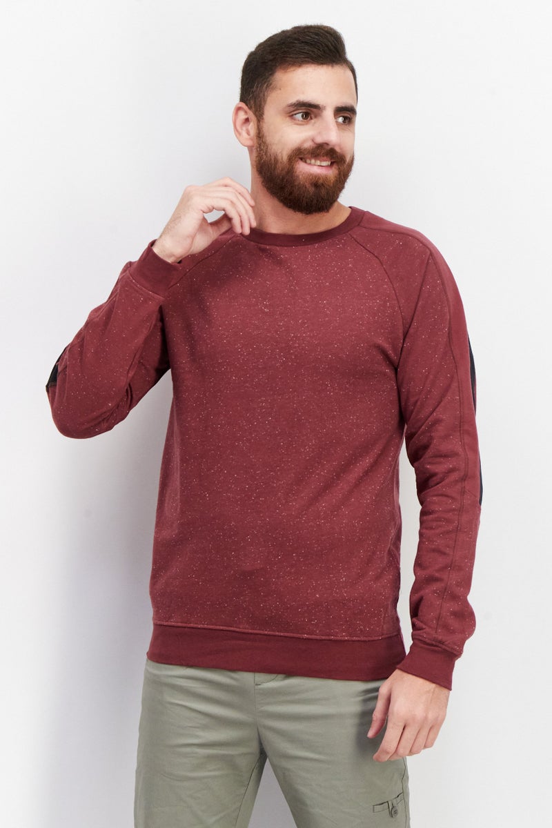 Sovereign Code سويت شيرت رجالي بأكمام طويلة وياقة دائرية، بورغندي - Image 1
