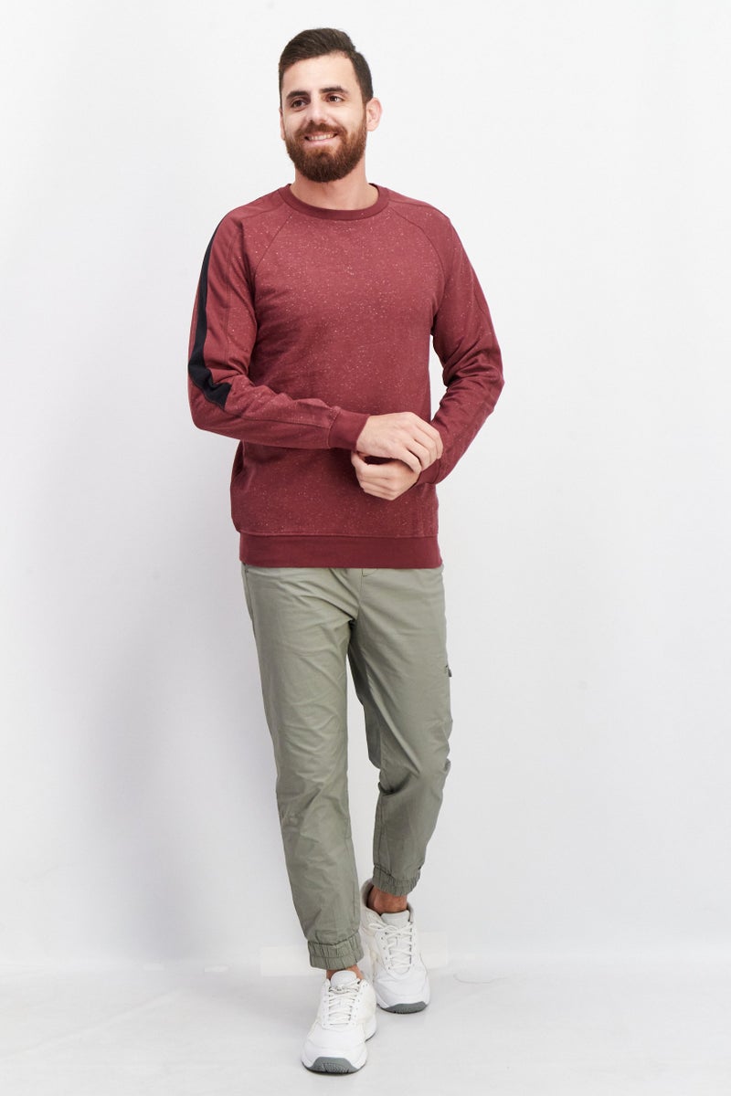 Sovereign Code سويت شيرت رجالي بأكمام طويلة وياقة دائرية، بورغندي - Image 3