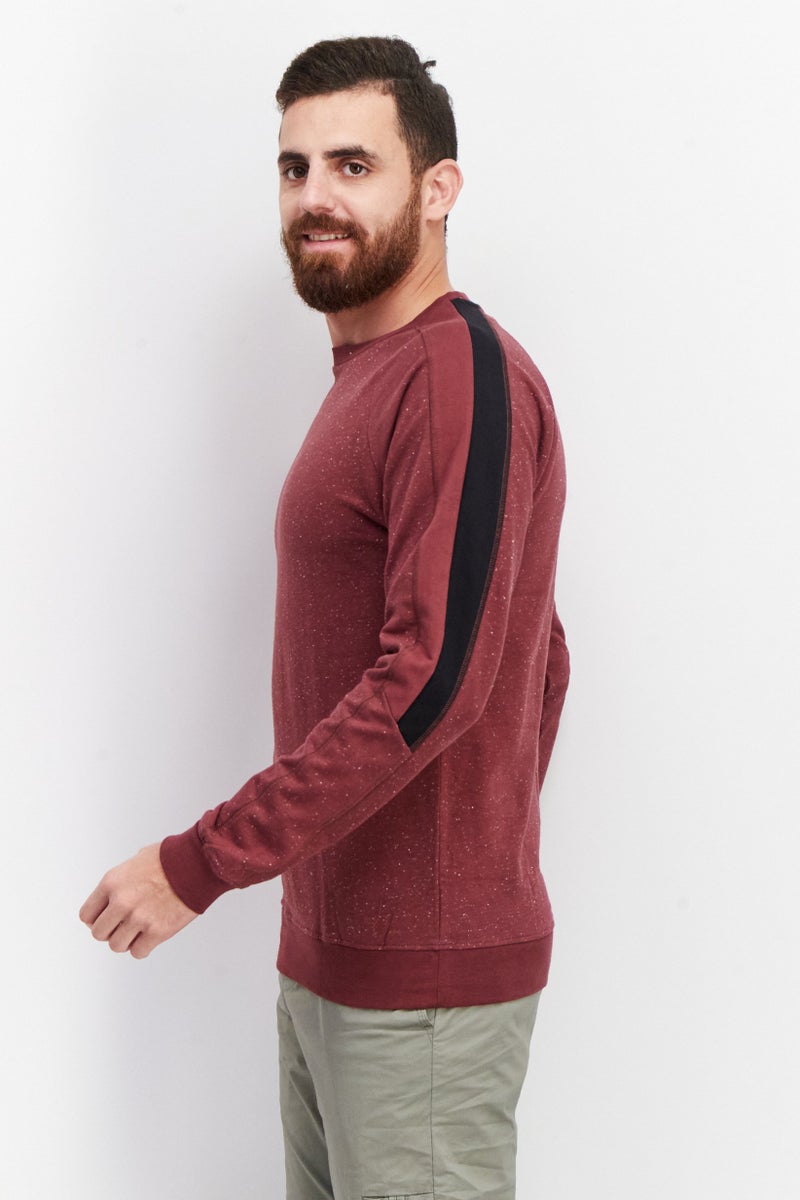 Sovereign Code Men Crew Neck Ranger Long Sleeves Sweatshirt, Burgundy - Image 4