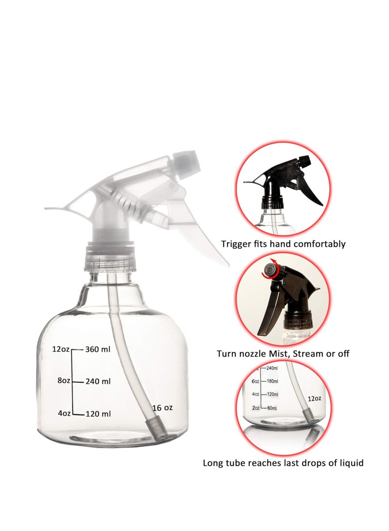 Youngever 6 Pack 16 Ounce Empty Plastic Spray Bottles, Spray Bottles for Hair and Cleaning Solutions (White) - Image 3