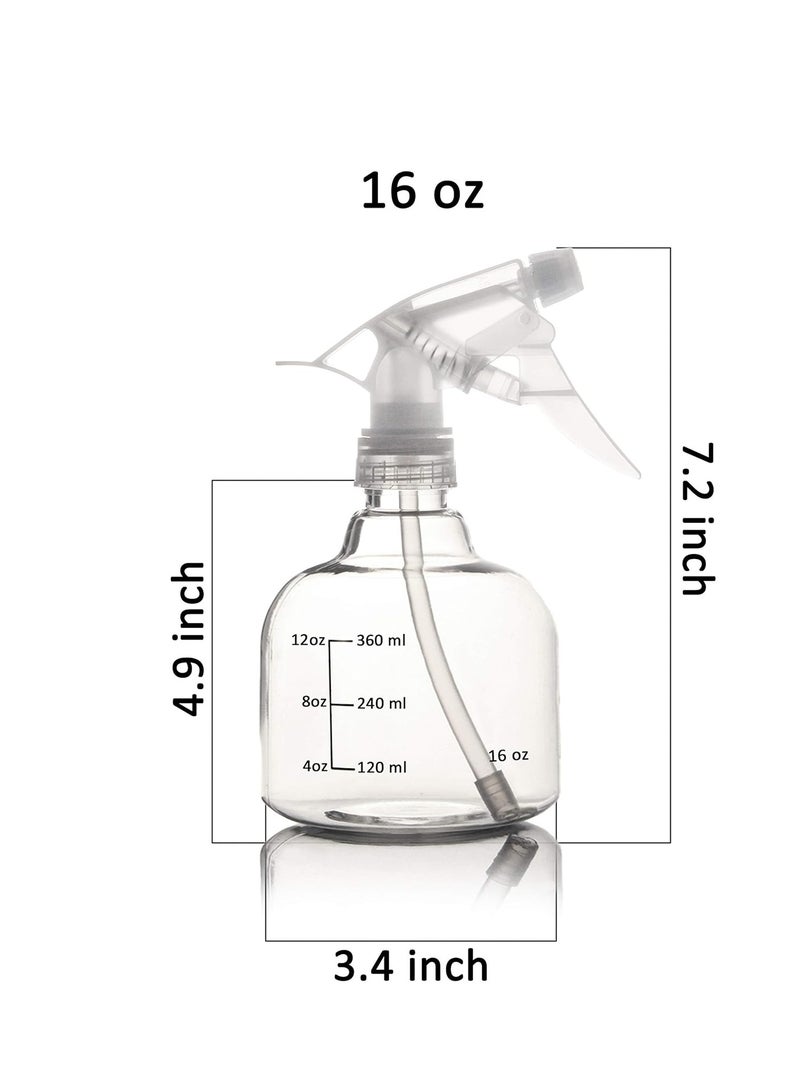 Youngever 6 Pack 16 Ounce Empty Plastic Spray Bottles, Spray Bottles for Hair and Cleaning Solutions (White) - Image 2