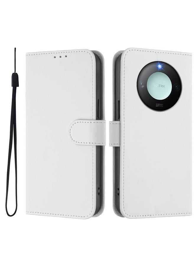 erorex Case For Honor X9c Smart Global Skin Feel Solid Color Leather Phone Case with Lanyard - Image 2