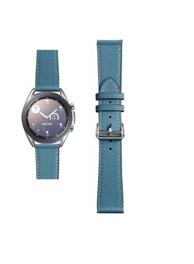 vesus Genuine Leather Replacement Band For Samsung Galaxy Watch3 41mm Blue
