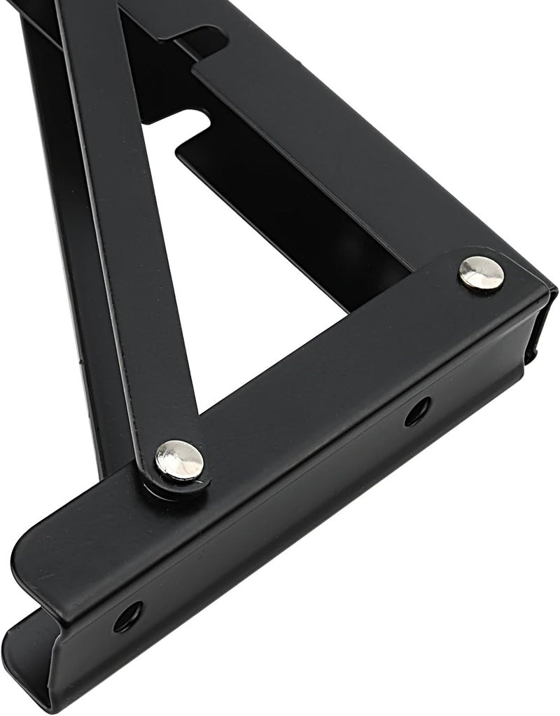 SHEUTSAN 6 PCS 10 Inch Folding Shelf Brackets Black Folding Hinges Brackets Bracket for Workbench Folding Table DIY - Image 4