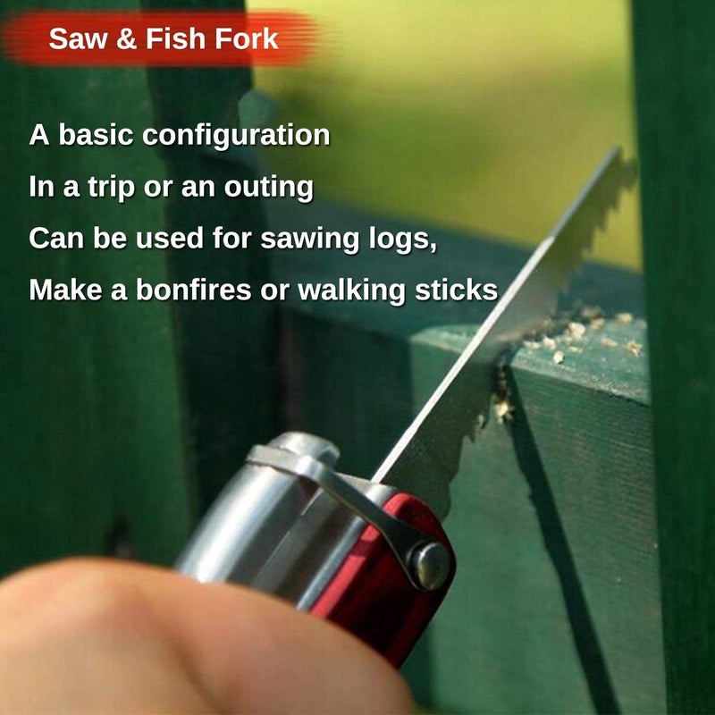 Inditradition 10 In 1 Multifunctional Pocket Hand Tool Set Axe Hammer Hatchet Wrench Cutter More Stainless Steel - Image 5