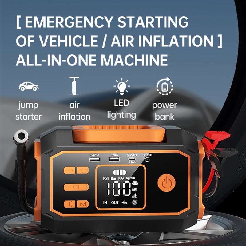 Tire Inflator Portable Air Compressor, Cordless Air Pump for Tires with 10000mAh Battery Emergency LED Light, 12V Car Accessories for Motorcycles Bicycles Balloons - Image 3