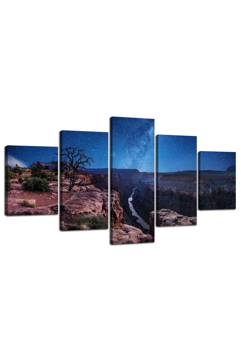 Artbrush Tower Grand Canyon Night Wall Art - Starry Sky Canvas - Image 1