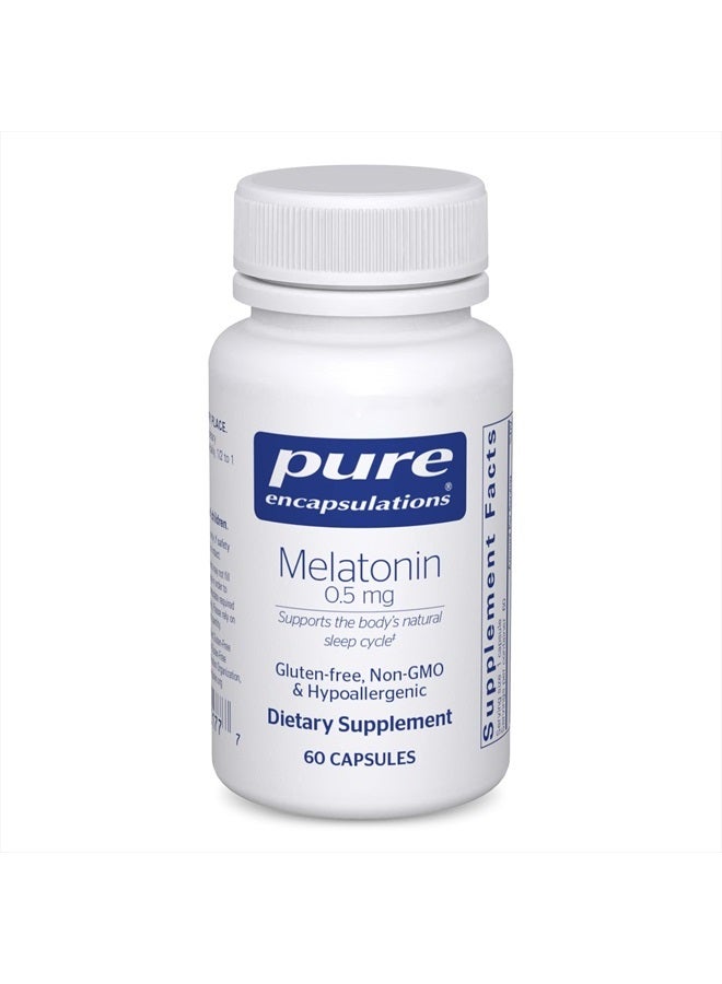 Pure Encapsulations Melatonin 0.5 mg - Natural Sleep Helper for Bedtime - Regulates Sleep-Wake Cycle - 0.5 mg Melatonin - Sleep Supplement* - Vegan & Non-GMO - 60 Capsules - Image 1