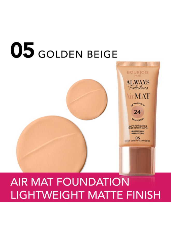 BOURJOIS PARIS Always Fabulous Air Mat Foundation - 005 - Golden Beige, 30ml - Image 2