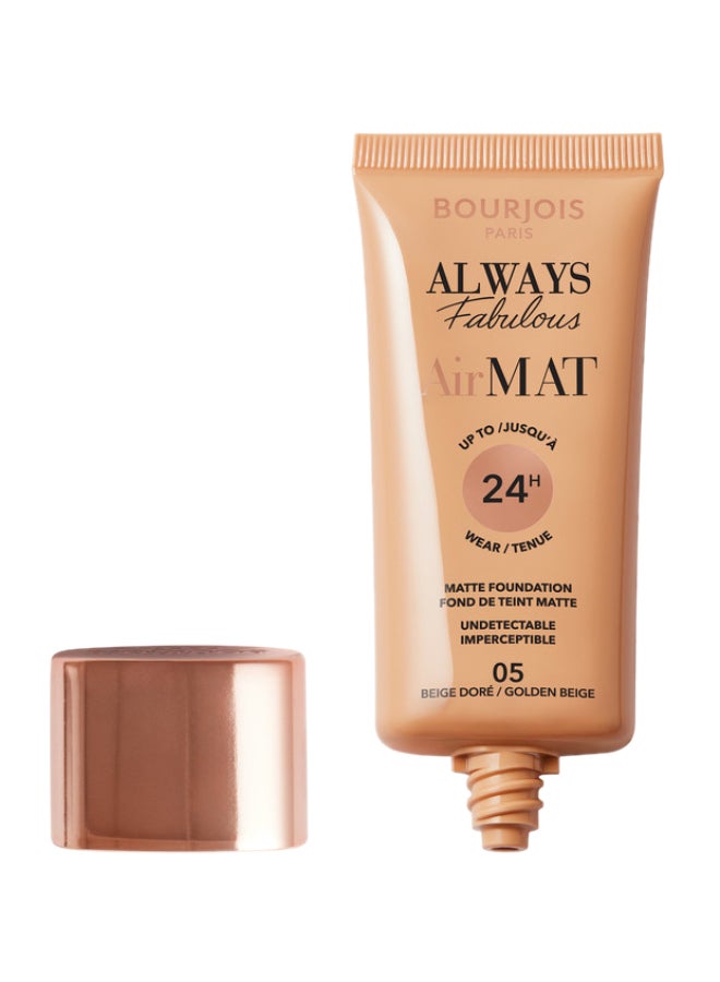 BOURJOIS PARIS Always Fabulous Air Mat Foundation - 005 - Golden Beige, 30ml - Image 1