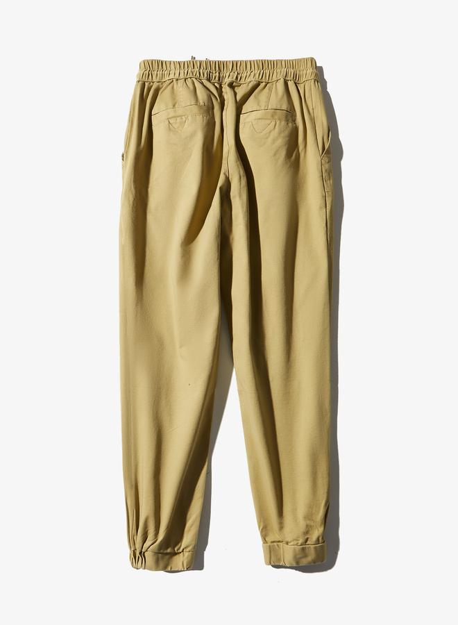 Take Two Men Beige Elastic Waist Jogger Trousers - Image 5