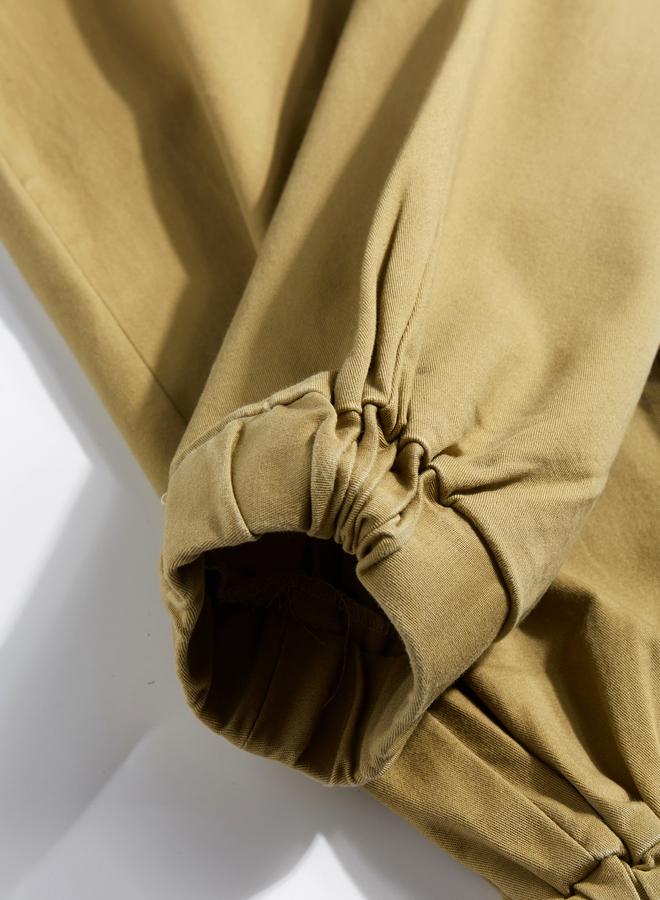 Take Two Men Beige Elastic Waist Jogger Trousers - Image 3