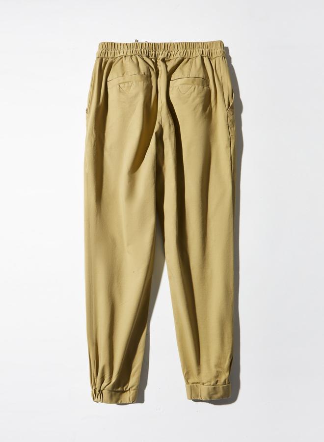 Take Two Men Beige Elastic Waist Jogger Trousers - Image 4