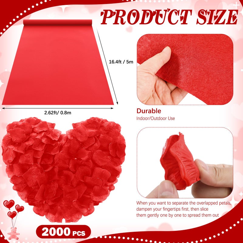 Kittmip Proposal Decorations Kit Will You Marry Me LED Neon Light Metal Heart Stand Carpet 2000 Rose Petals 30 Artificial Roses for Proposal Engagement (Rose on The Stand Not Include)(Red) - Image 3
