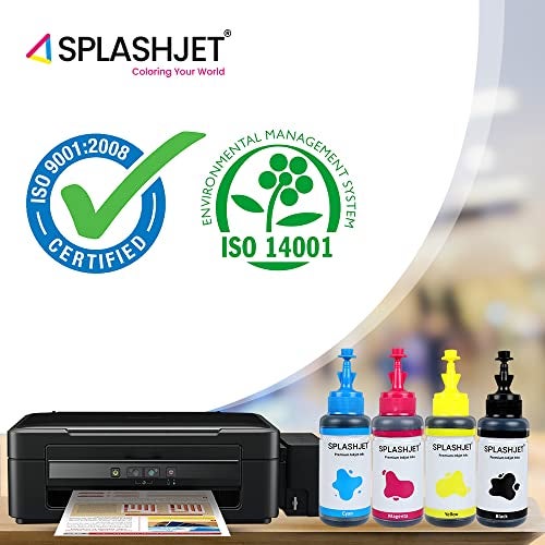 Splashjet T664 Compatible Refill Dye Ink for Epson L130, L360, L380, L361, L565, L210, L220, L310, L350, L355, L365, L385, L405, L455, L605, L1300 Printer Ink (70gm x C/M/Y + 3PCS Black) - 503087 - Image 5